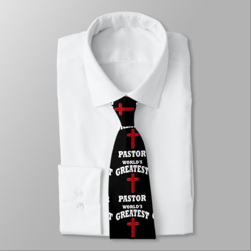 Red Cross Greatest Pastor Necktie