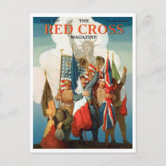 Red Cross Magazine Features WWI Soldiers Postcard