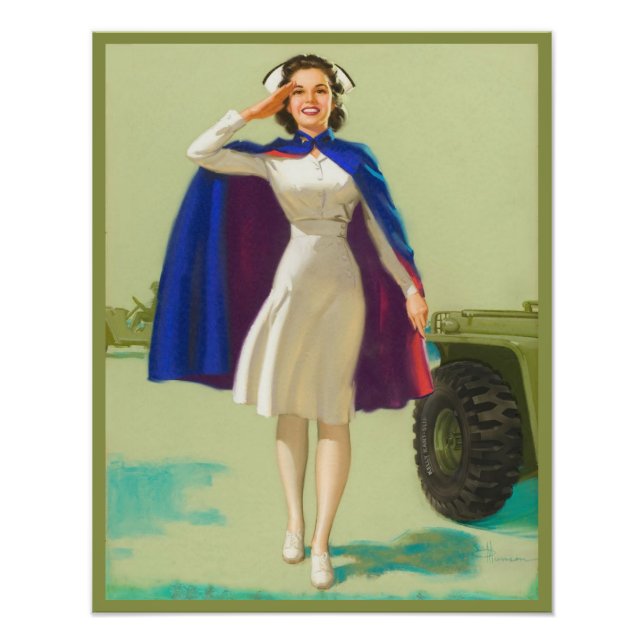 Red Cross Nurse Photo Print (Front)
