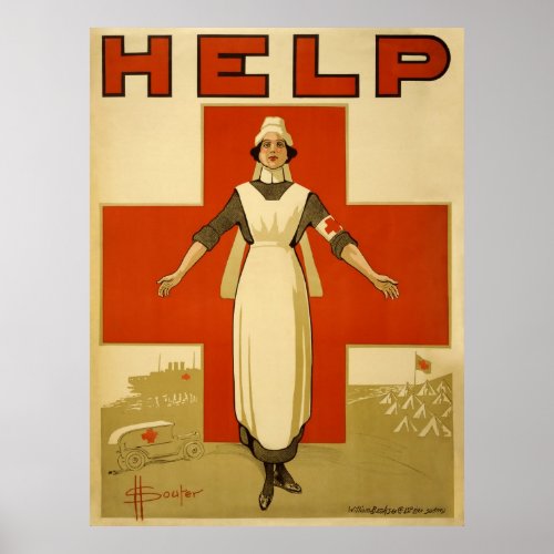 Red Cross Nurse WPA Vintage Poster