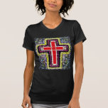 Red Cross On Mixed Background. T-shirt at Zazzle