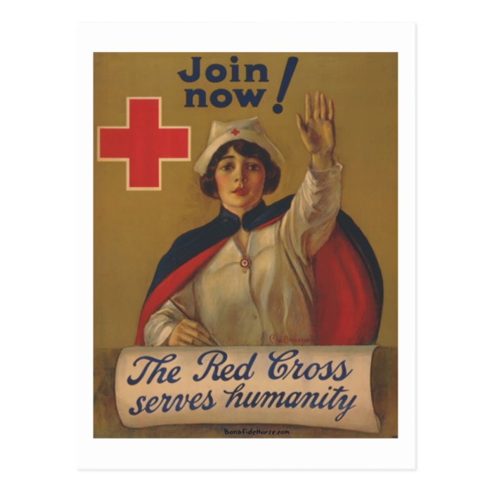 Red Cross Poster   Join Now Post Cards