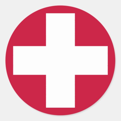 Red Cross Products  Designs Classic Round Sticker