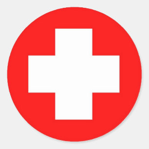 Red Cross Products & Designs! Classic Round Sticker