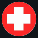 Red Cross Products & Designs! Classic Round Sticker<br><div class="desc">Red Cross Products & Designs! Check These Products for You!</div>