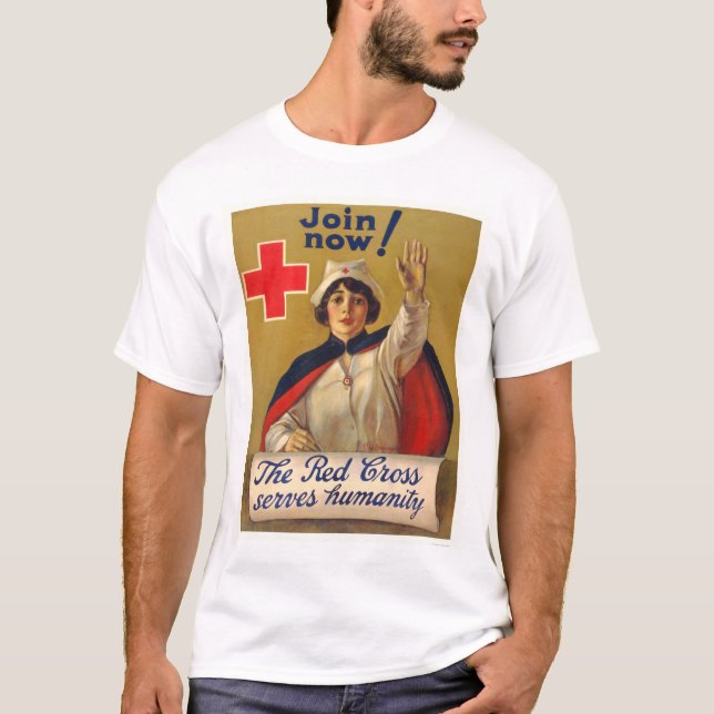 Red Cross serves humanity - Join now T-Shirt (Front)