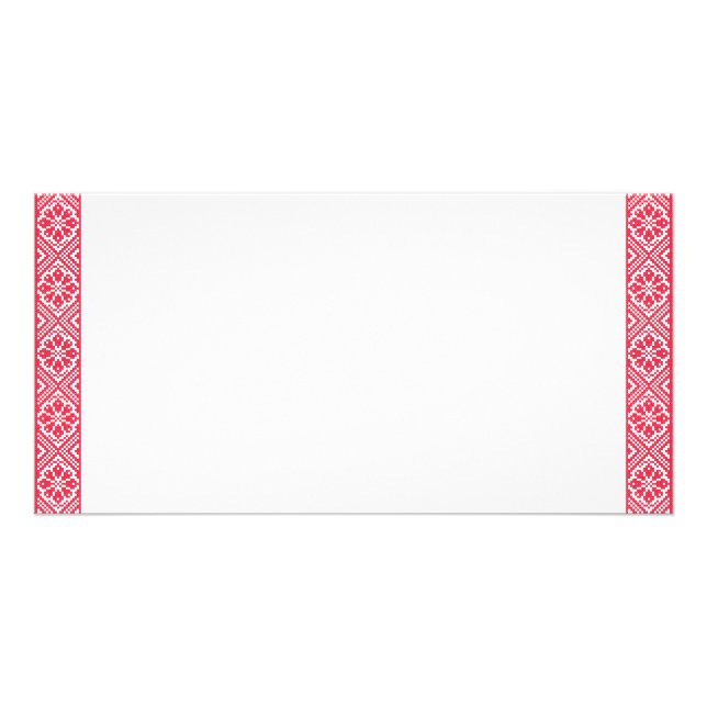 Red cross-stitch Pattern Card (Front)
