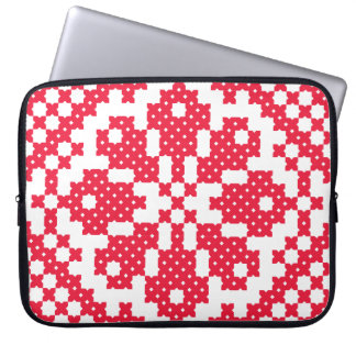 Red cross-stitch Pattern Laptop Sleeve