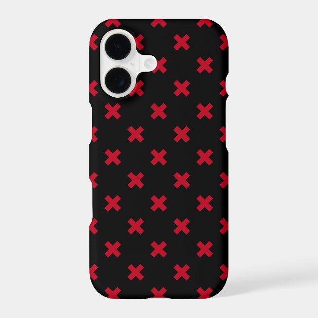 Red cross stitches on black Case-Mate iPhone case (Back)