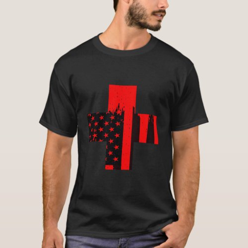 Red Cross Usa American T_Shirt