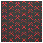 Red Crossed Rock Hammers Fabric