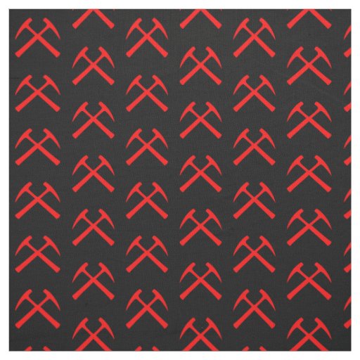 Red Crossed Rock Hammers Fabric
