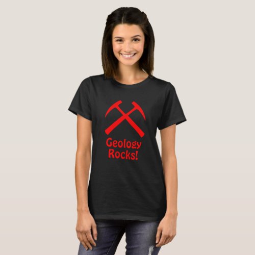 Red Crossed Rock Hammers T_Shirt w Text