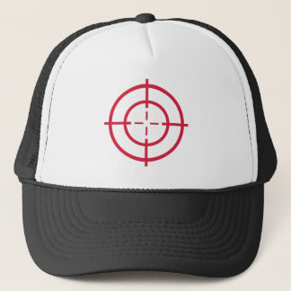 Red crosshairs trucker hat