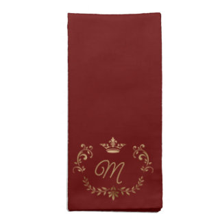 Red Crown Crest Monogrammed Cloth Napkin