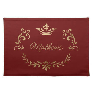 Red Crown Crest Personalized Cloth Placemat