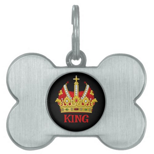 Red Crown Personalize Pet ID Tag