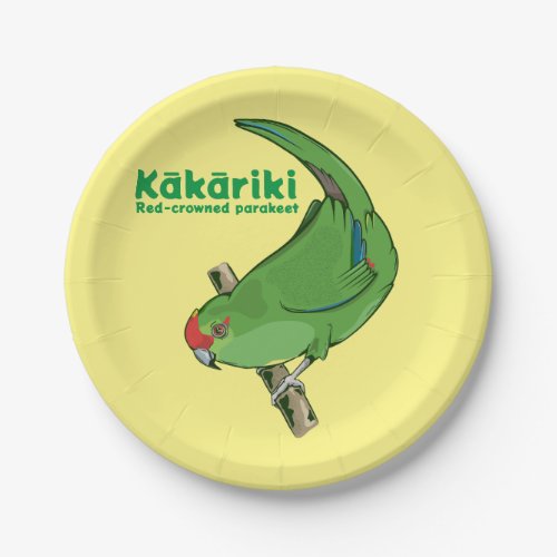 Red_crowned parakeet Kākāriki Paper Plates