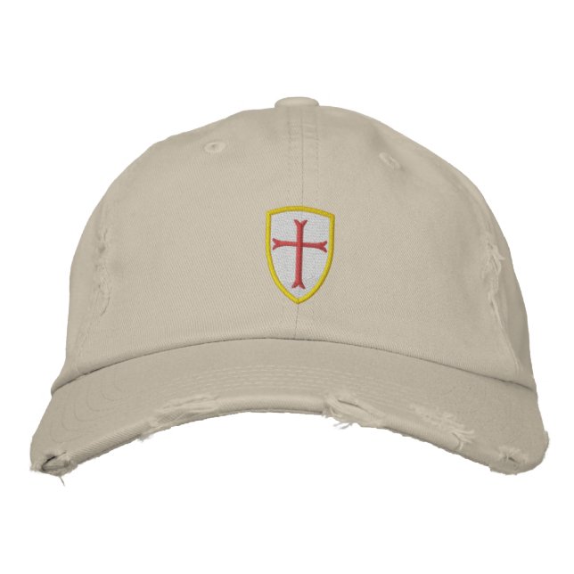 Red Crusader Cross Shield Cap (Front)