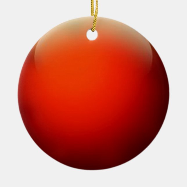 Red Crystal Ball Ceramic Ornament (Front)