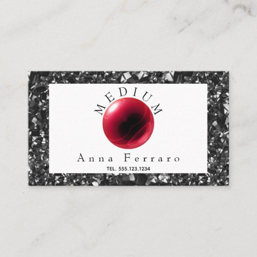 Red Crystal Ball  Obsidian Fortune Telling  Business Card