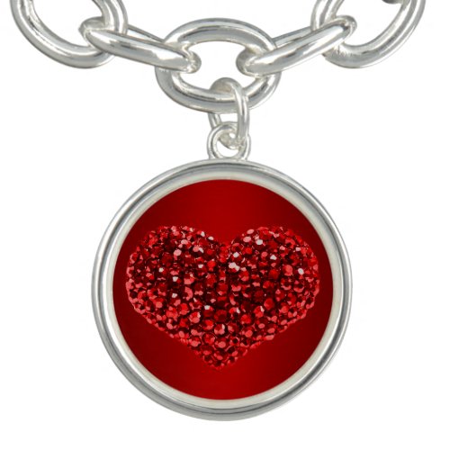 Red Crystal Heart Bracelet