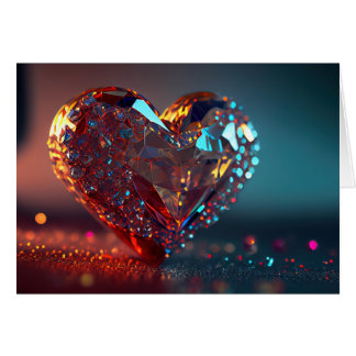 Red Crystal Heart Cards