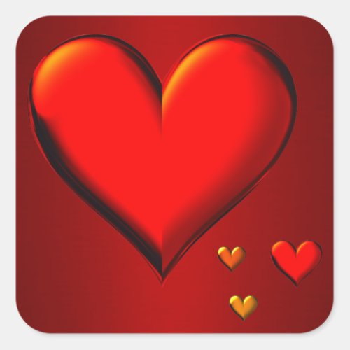Red Crystal Hearts Sticker