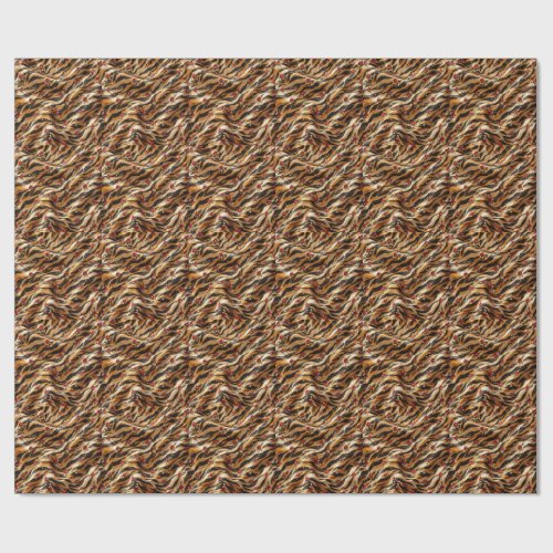Red Crystal Rose Tiger Fabric Wrapping Paper