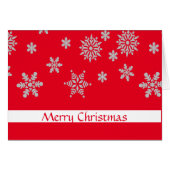 Red Crystal Snowflake White Badge Merry Christmas (Front Horizontal)
