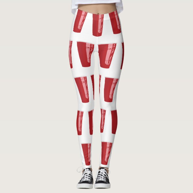 Red Cup Beer Pong Leggings (Front)
