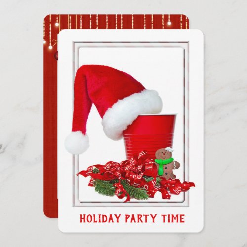 red cup Christmas Party Invitation