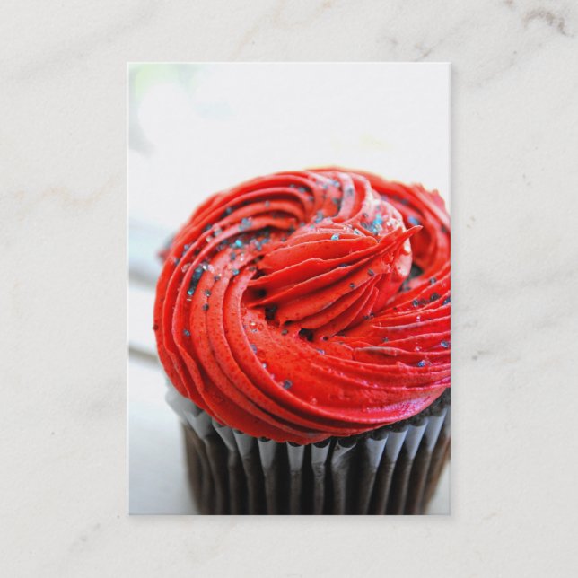 Red Cupcake Photograph Business Cards (Front)