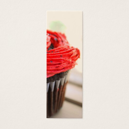Red Cupcake Photograph Mini Bookmarks (Front)
