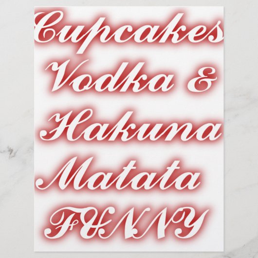 Red Cupcakes Vodka Hakuna Matata FUNNY. (Front)