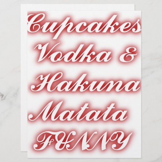 Red Cupcakes Vodka Hakuna Matata FUNNY. (Front/Back)