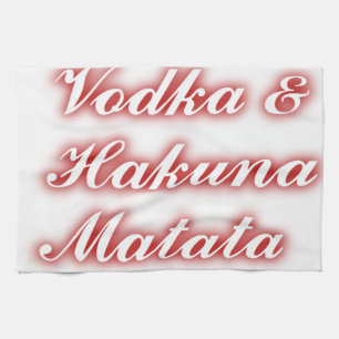 Red Cupcakes Vodka  Hakuna Matata FUNNY. Kitchen Towel