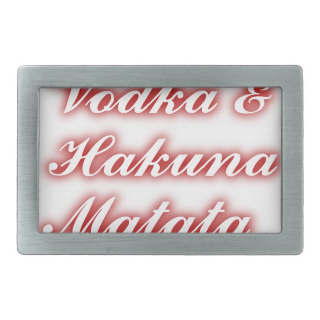 Red Cupcakes Vodka  Hakuna Matata FUNNY. Rectangular Belt Buckle (Front)