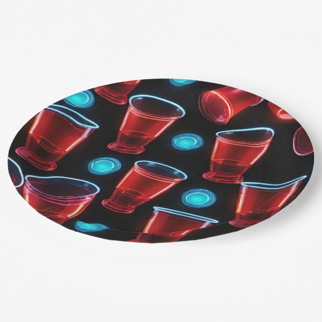 Red Cups Beer Bash   Paper Plates (Angled)