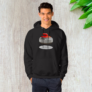Red Curling Stone Winter Sports Hoodie