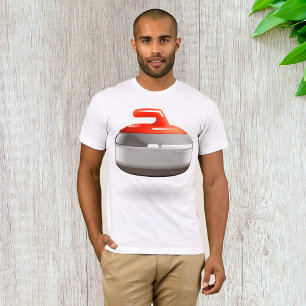 Red Curling Stone Winter Sports T-Shirt