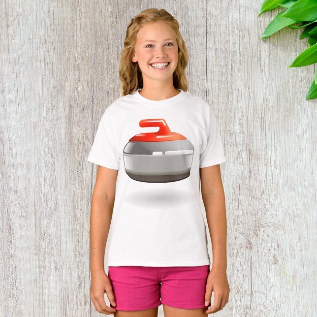 Red Curling Stone Winter Sports T-Shirt (Creator Uploaded)