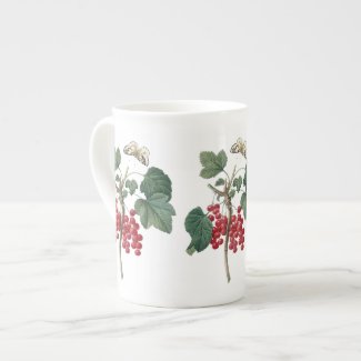 Red Currant and Butterfly Botanical Bone China Mug