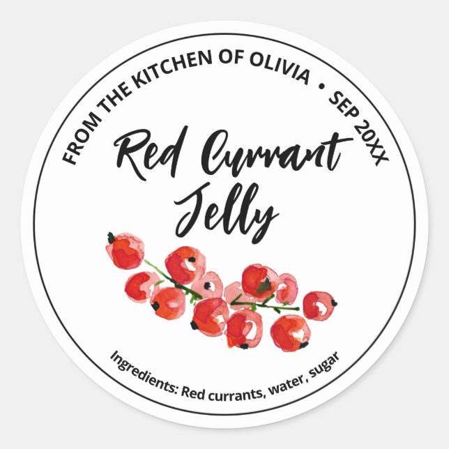 Red Currant Watercolor Jelly Sticker (Front)