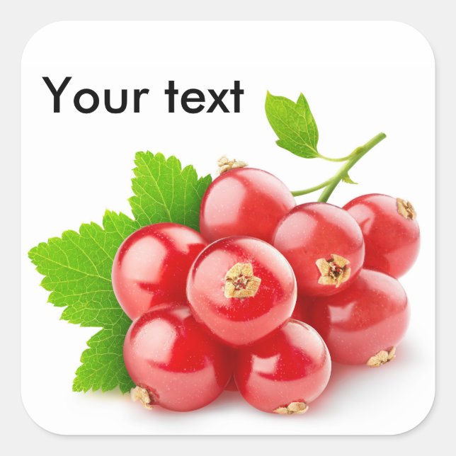 Red currants square sticker (Front)