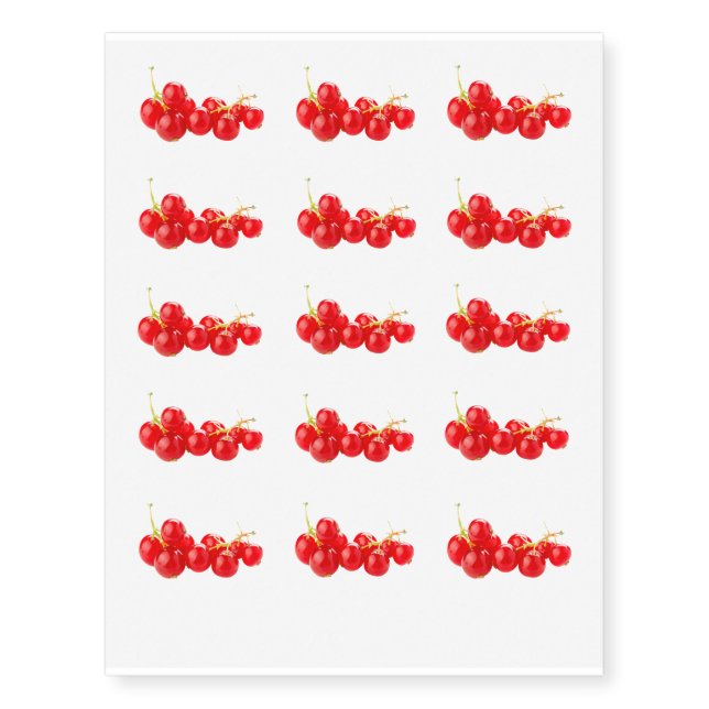 Red currants temporary tattoos (Front)