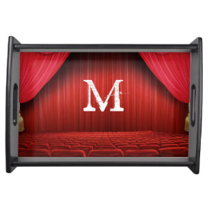 Red Curtain Theater Monogram Serving Tray