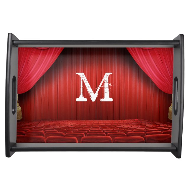 Red Curtain Theater Monogram Serving Tray (Front)