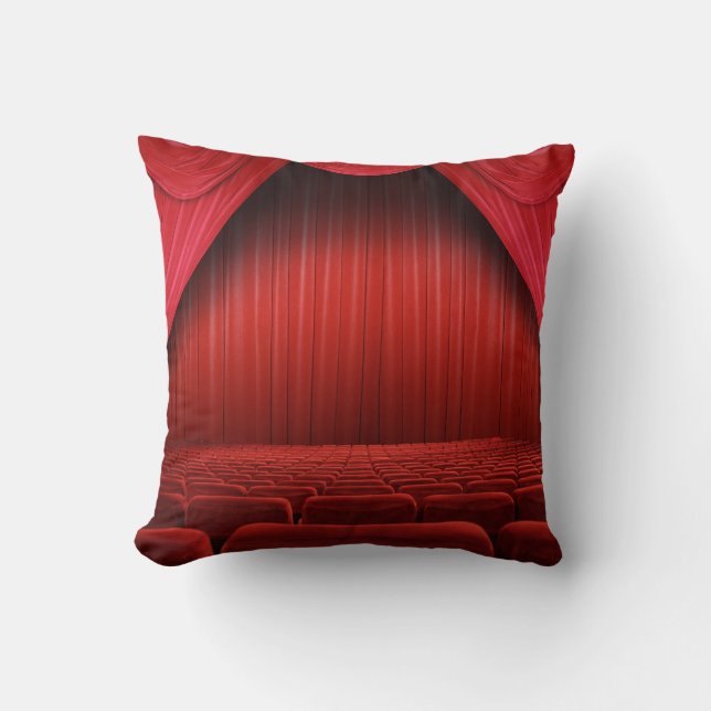 Red Curtain Theater Throw Couch Pillow (Front)