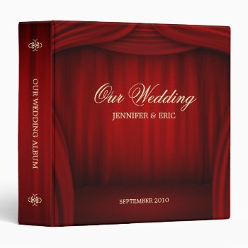 Red Curtains Stage Wedding Planner Binder by BluePlanet at Zazzle